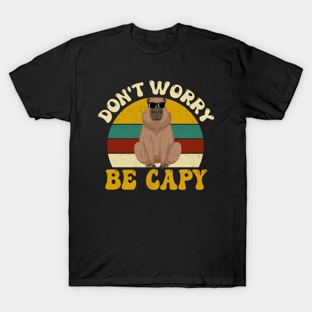 Don't Worry Be Capy Funny Capybara Vintage T-Shirt by TheDesignDepot